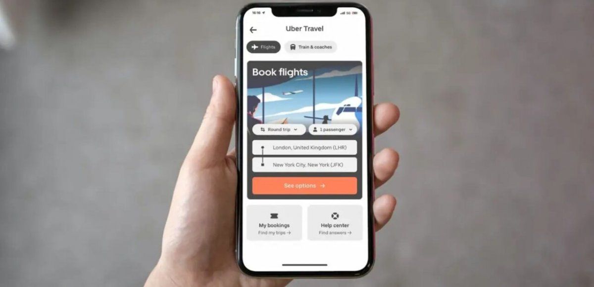 Además de la reserva de vuelos nacionales e internacionales, Uber ofrece al Reino Unido en su app su contenido multimodal.