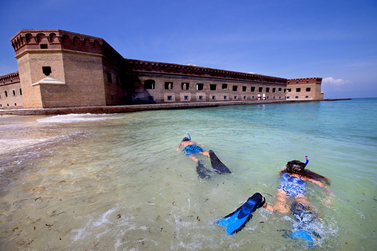 Esnórquel en Fort Jefferson Dry Tortugas, en el extremo sur de Florida.