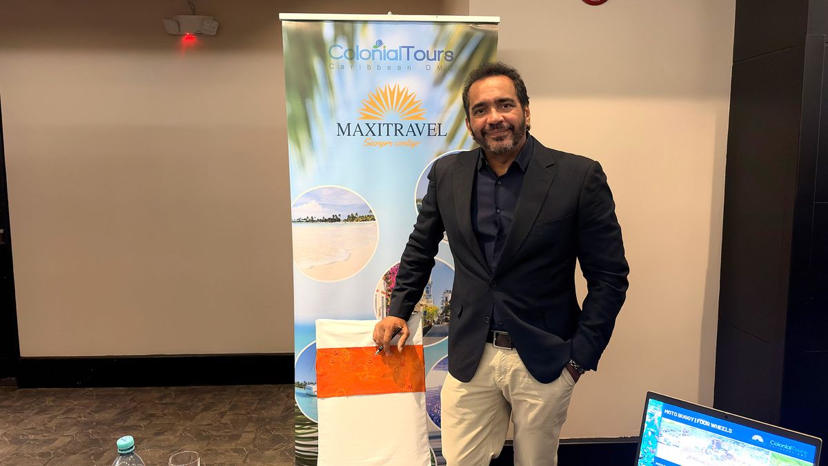 Tony De León, del tour operador Colonial Tours,  en la Caravana Workshop 2026 de Maxitravel, en Quito. 