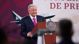 El presidente Andrés Manuel López Obrador en la presentación de la nueva Mexicana de Aviación.