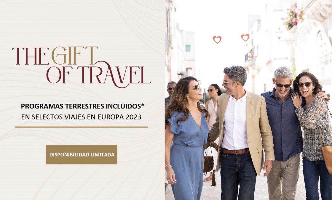 The Gift of Travel da&nbsp;la oportunidad de explorar innumerables sitios declarados Patrimonio de la Humanidad por la Unesco, disfrutar de comidas inolvidables tanto en tierra como a bordo, y experimentar tradiciones como parte de su experiencia de viaje con todo incluido, y con la oferta adicional que incluye un programa terrestre de cortesía antes o después del crucero.