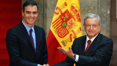 Pedro Sánchez, presidente del Gobierno de España, y Manuel López Obrador.