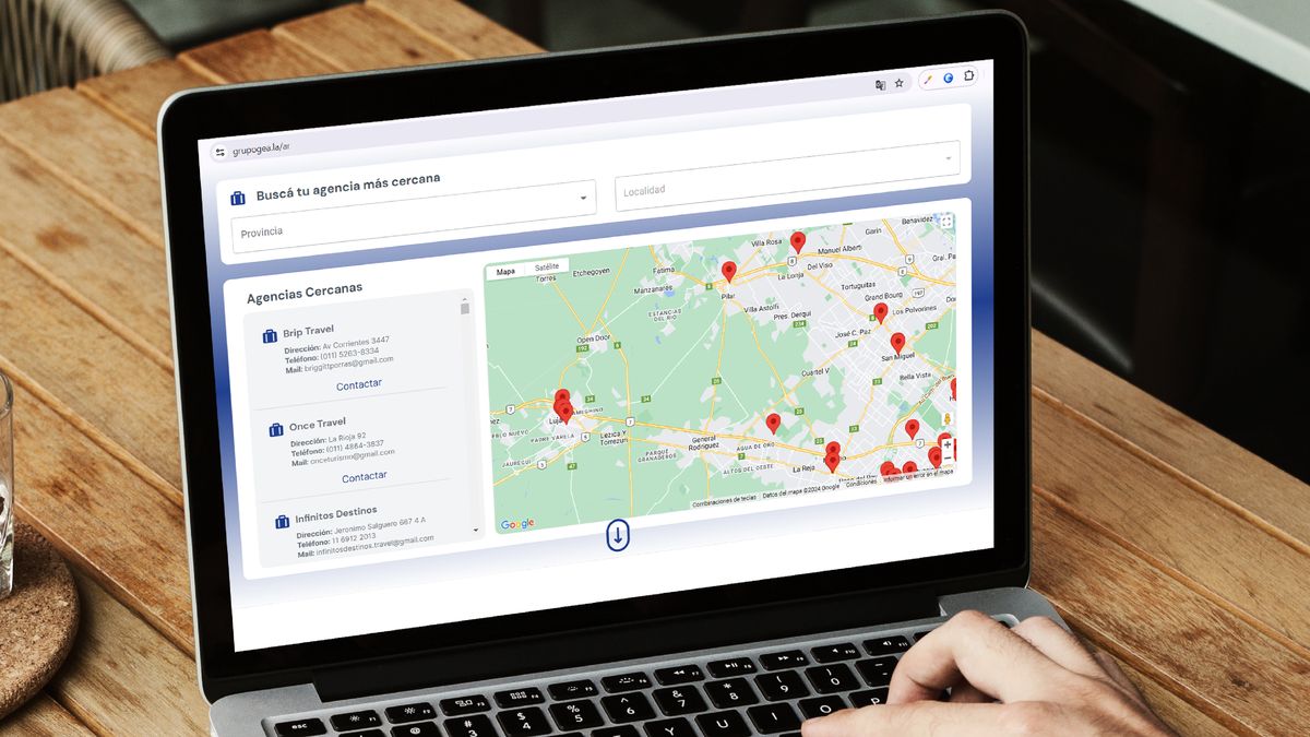 El mapa web interactivo de Grupo GEA con todas las agencias socias del país.