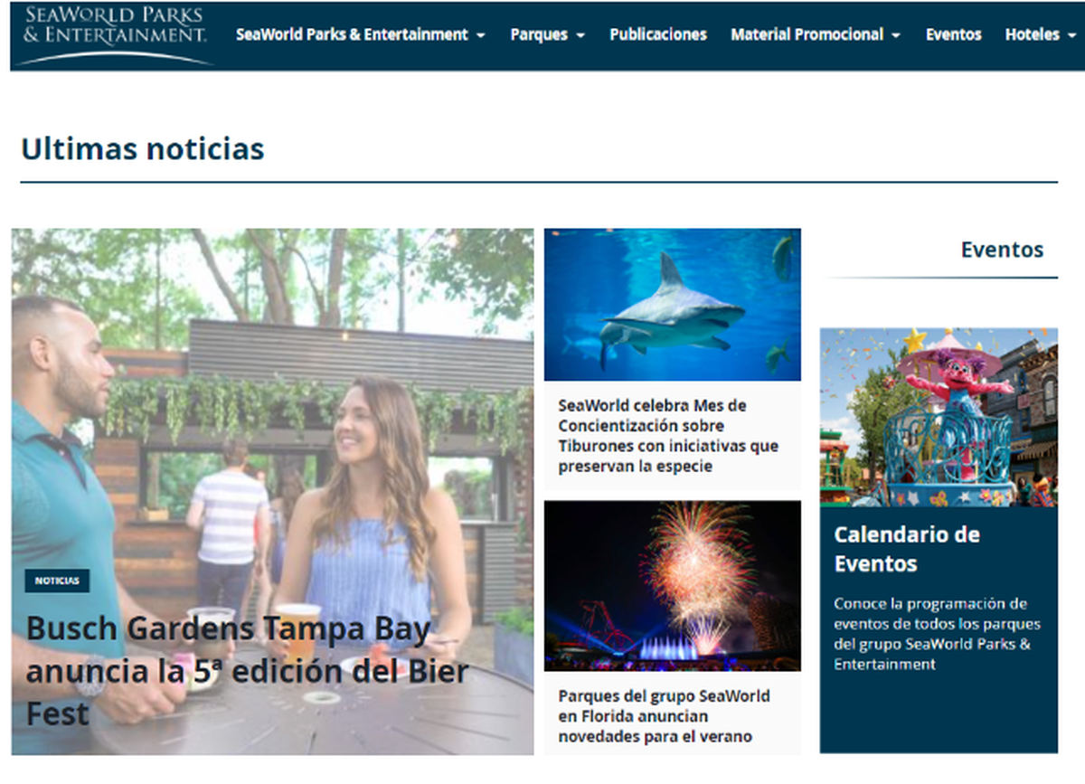 El nuevo portal en español de SeaWorld Parks
