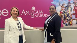 Elsa Petersen (EM Markrting) y Charmaine Spencer, directora de Turismo para el Caribe y América Latina de Antigua y Barbuda.