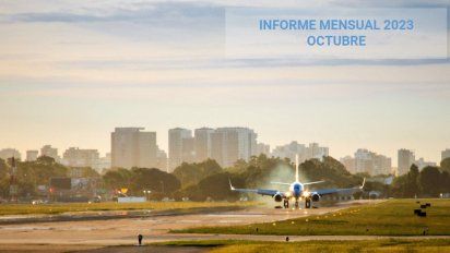 Cubierta del informe ANAC de transporte aéreo correspondiente de octubre de 2023