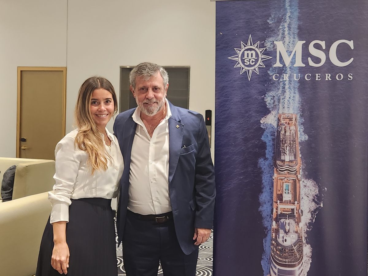 Pablo Laudonia, gerente de Ventas para Argentina y Latinoamérica de MSC Cruceros; María Lucía Parera, sales team leader MSC Cruceros.
