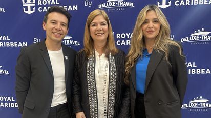 Martín Parra Castañeda, Country Manager para Colombia, Centroamérica y Caribe de Royal Caribbean; Olga Cock gerente general de Deluxe Travel; Fabiana Marcuzzi, Brand Management Lead Latin America & Caribbean.