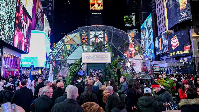 El domo de República Dominicana en el Times Square.