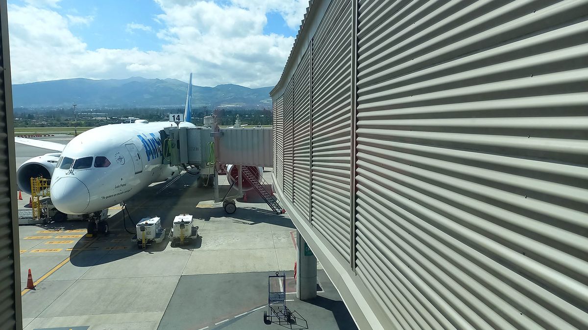 Avión de Air Europa que transportó el vuelo inaugural. 