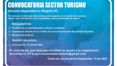 Oferta laboral en Bogotá.