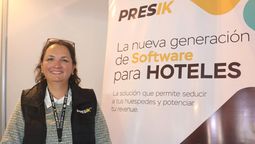 Paola Andrea Contecha Morales, ejecutiva de ventas de Presik, durante el VI Congreso Confetur, donde la compañía presentó su software en la nube para la gestión integral de hoteles.