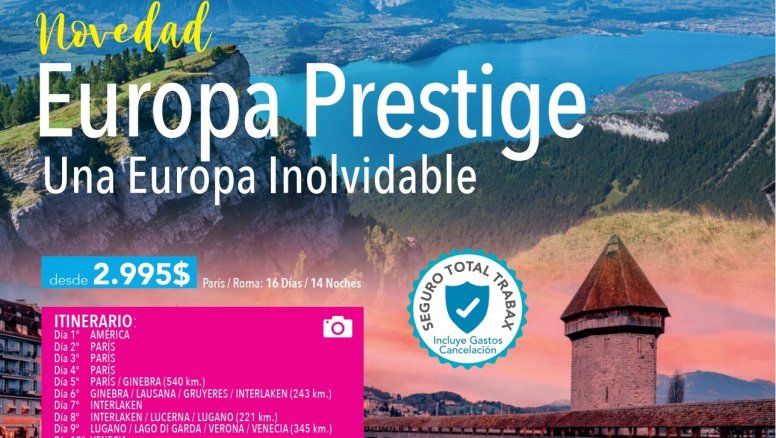 EuropaPrestige, la ruta exclusiva de 16 días y 14 noches de TraBax.&nbsp;
