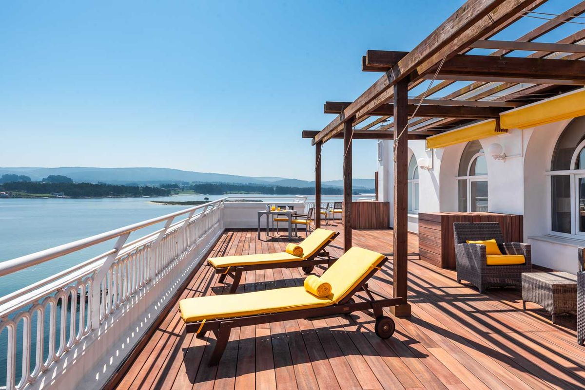 Una vista del Eurostars Gran Hotel La Toja.