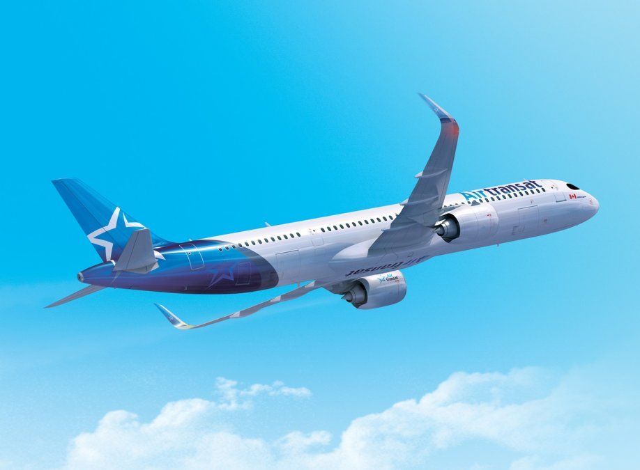 Uno de los Airbus A321 que opera Air Transat implicado en la alianzas con Porter Airlines.