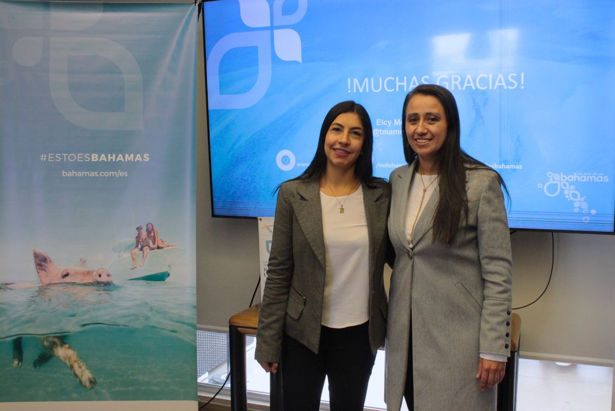 Elcy Mora, ejecutiva de Cuenta en Colombia de TM Américas y Dayana Barrera Morales, Account Executive, VP Comercial Copa Airlines.