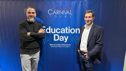 Matías Alfaro, socio y director comercial de Carnival Tours, junto a Luciano Tessarolo, director.