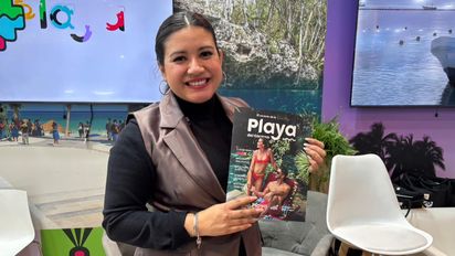 Estefanía Hernández, secretaria de turismo de Playa del Carmen, en Fitur 2026.