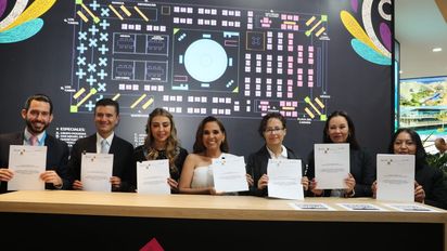 En Fitur, TAG Airlines firmó una carta con las secretarías de Turismo de Chiapas, Quintana Roo y Yucatán para promover el Mundo Maya.