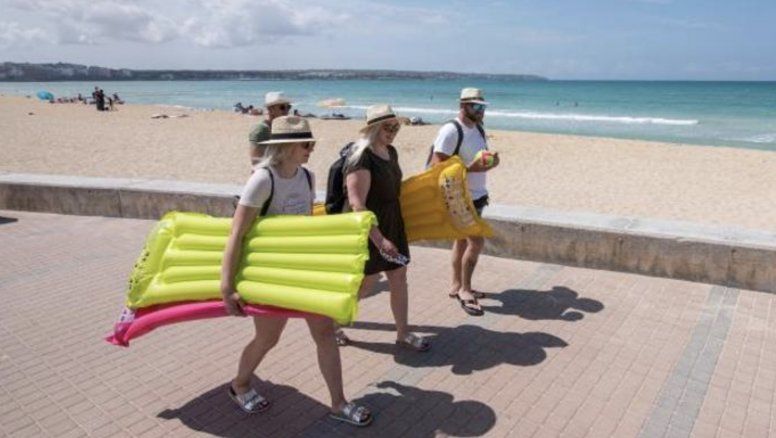 Turistas alemanes en Mallorca (Islas Baleares).