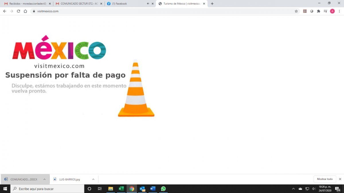 La plataforma Visit M&eacute;xico fue suspendida, presuntamente por falta de pago. Sectur pidi&oacute; una explicaci&oacute;n a la empresa que la opera y administra.&nbsp;