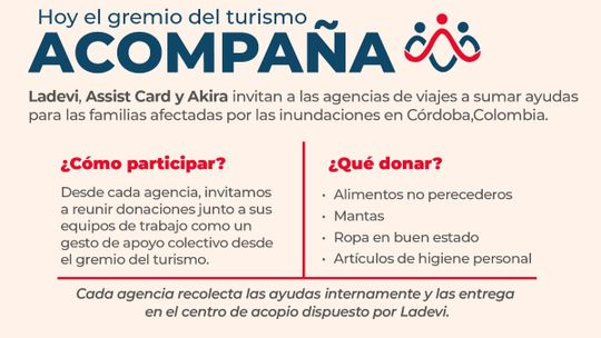 Colaboradores de agencias de viaje organizan donaciones para las familias afectadas en Córdoba.