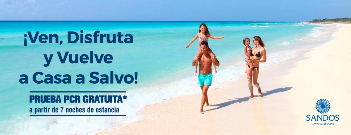 Además, en el caso de detectar casos positivos de Covid-19 en huéspedes que requieran confinamiento, Sandos otorgará una estancia sin costo extra en el hotel por 14 días.