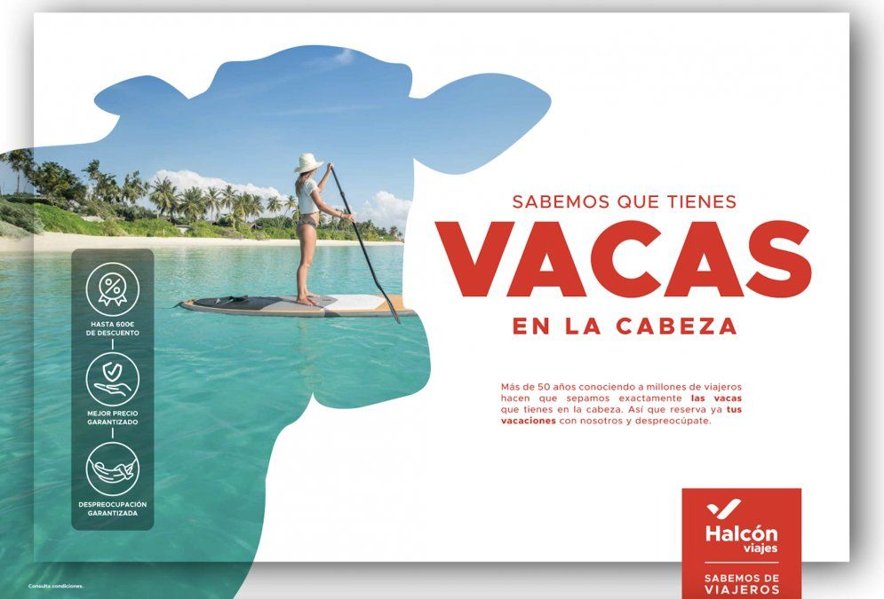 Cartel promocional de Halcón Viajes