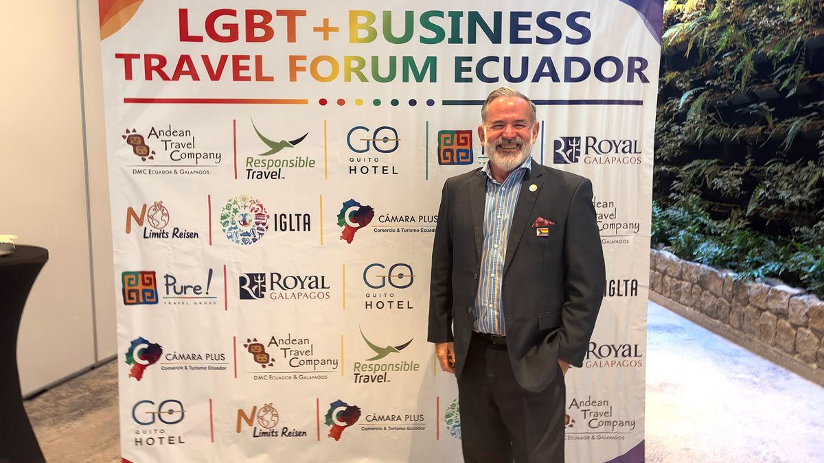 Clovis Casemiro, representante para Sudamérica de IGLTA, durante foro en Quito.