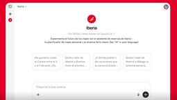 Así se ve Iberia GPT, el nuevo asistente conversacional en ChatGPT que acompaña a los clientes de la aerolínea.