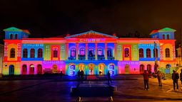 Festival de mapping nocturno en Centro Histórico de Quito.&nbsp;