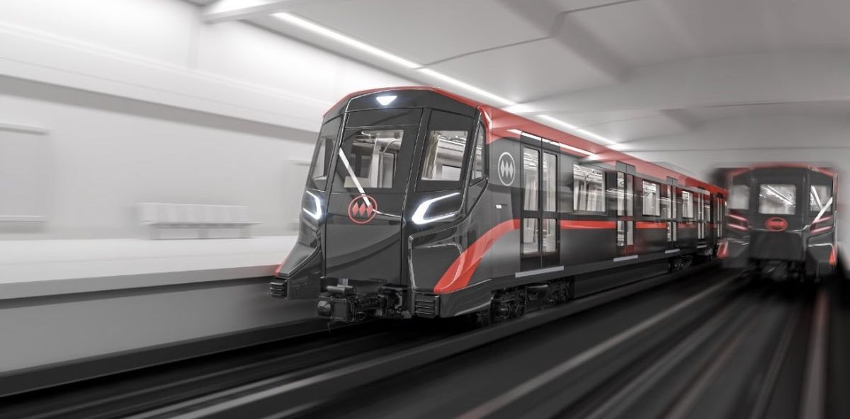 Revelados ya hace un tiempo, los trenes que recorrerán la Línea 7 podrían ser los que conecten la red con el Aeropuerto de Santiago. - Ladevi Medios y Soluciones Revelados ya hace un tiempo, los trenes que recorrerán la Línea 7 podrían ser los que conecten la red con el Aeropuerto de Santiago.