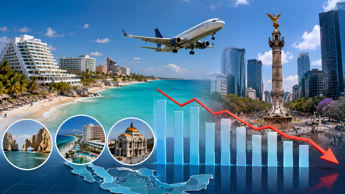 Durante marzo de 2026 México registró una disminución de -8.1% en la llegada de turistas internacionales, con un total 2 millones 160 mil visitantes extranjeros a aeropuertos mexicanos.