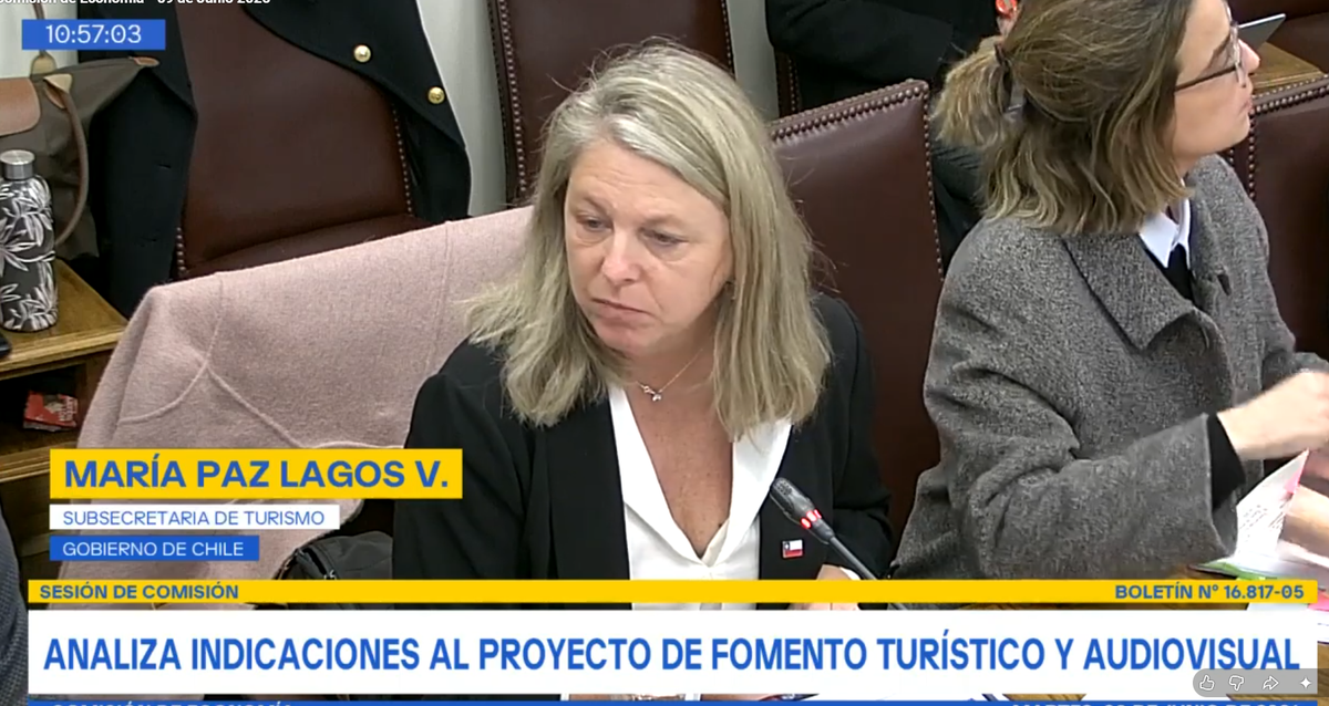 María Paz Lagos, subsecretaria de Turismo, presentó las indicaciones al proyecto de Ley de Reactivación Turística en la Comisión de Economía del Senado.