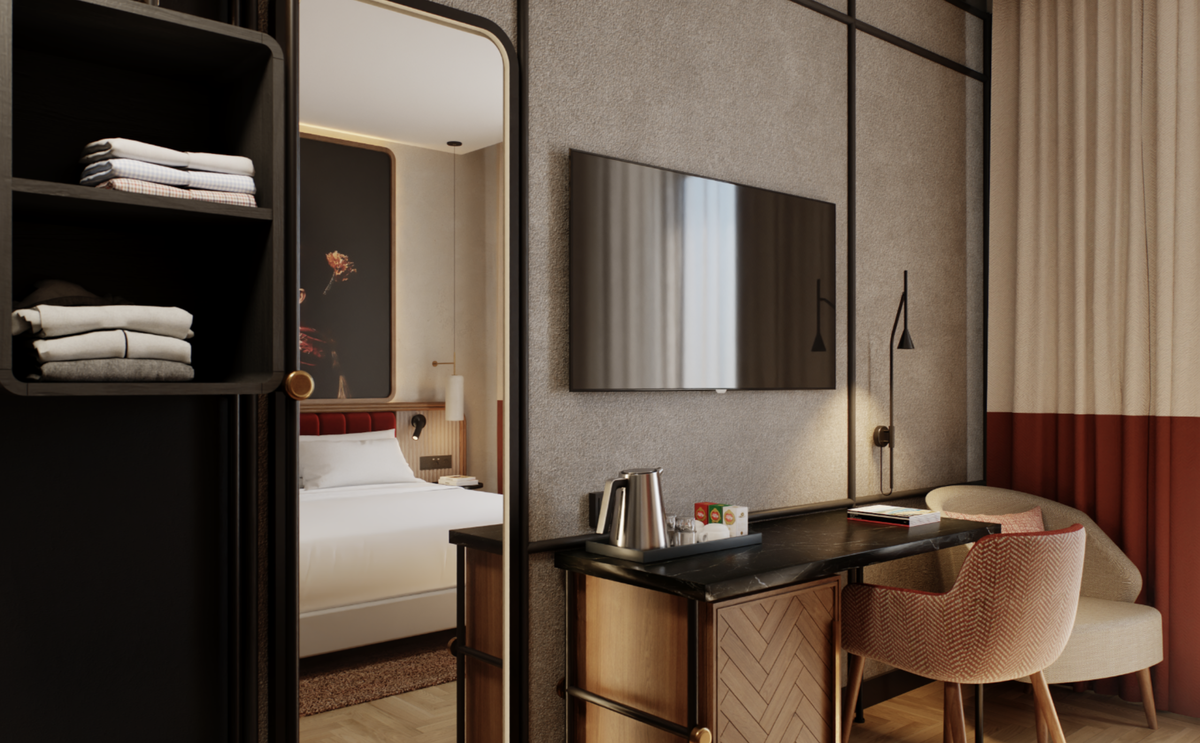 Una de las habitaciones del hotel Radisson de Málaga.