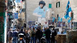 El santuario de Maradona en Nápoles