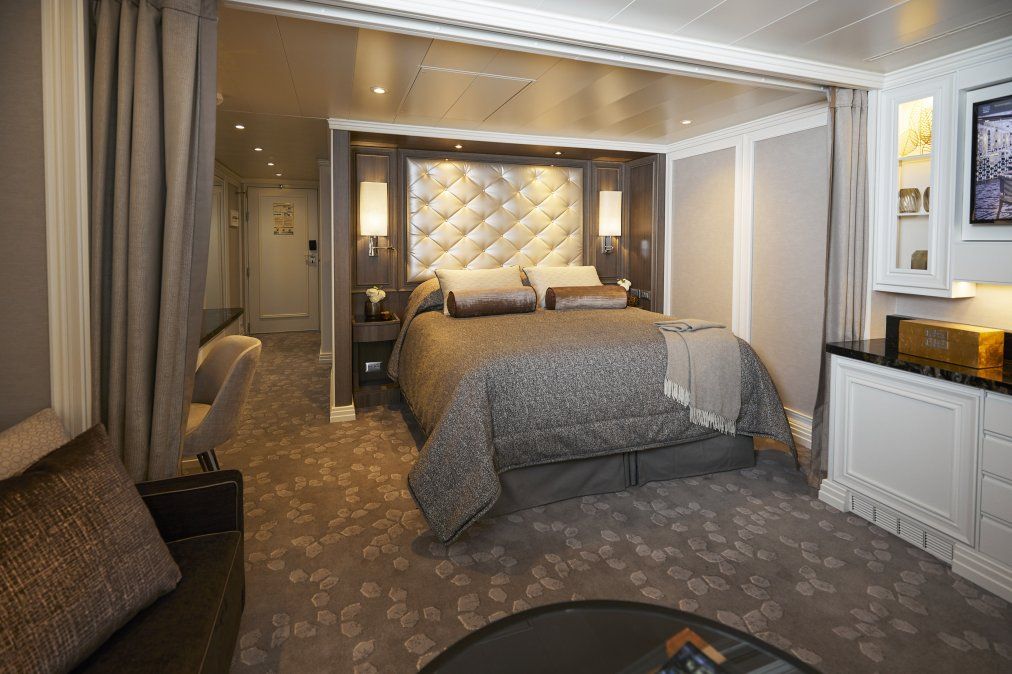 Una de las suites del crucero: en total son 375 divididas en 15 categorías.
