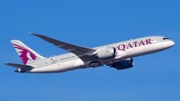 Uno de los aviones de la flota de Qatar Airways