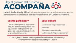 Colaboradores de agencias de viaje organizan donaciones para las familias afectadas en Córdoba.