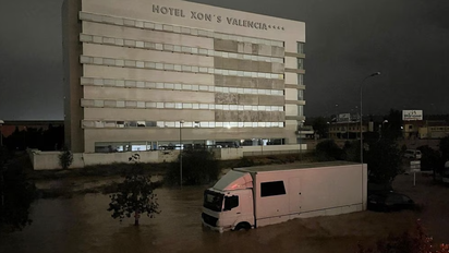 Uno de los hoteles inundados tras el paso de la DANA en Valencia.