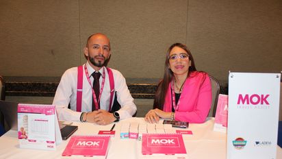 Edward Riveros, coordinador comercial de Grupo Mok y Dahian Ramírez, asesora comercial de Grupo Mok.