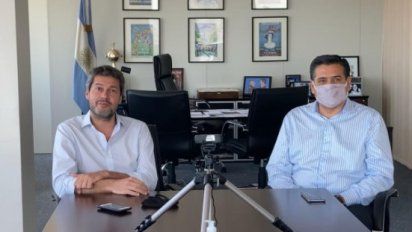El ministro de Turismo y Deportes, Matías Lammens, encabezó, junto al secretario ejecutivo del Inprotur, Ricardo Sosa, una conferencia de prensa con periodistas deportivos.