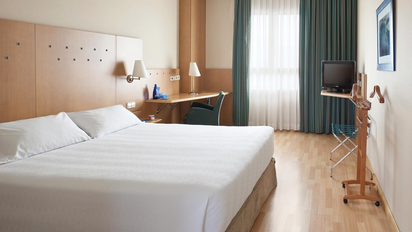 Una de las habitaciones del Hotel Crisol de Leganés, gestionado por Eurostars.