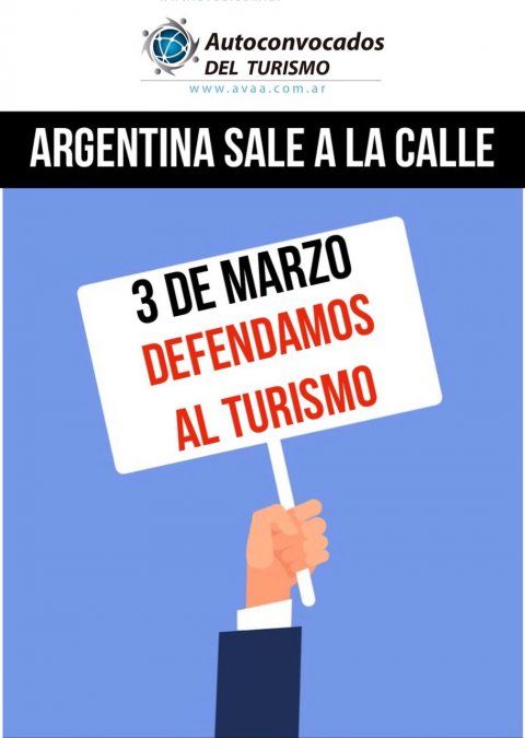 El 3 de marzo será la marcha focalizada por regiones en los principales centros turísticos convocada por los agentes de viajes.