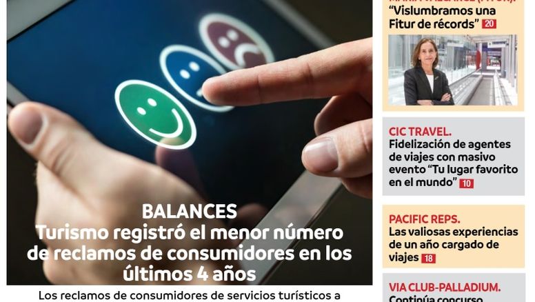 Revista La Agencia de Viajes, edición n°812, en su tema central lleva: Turismo registró el menor número de reclamos de consumidores en los últimos 4 años.