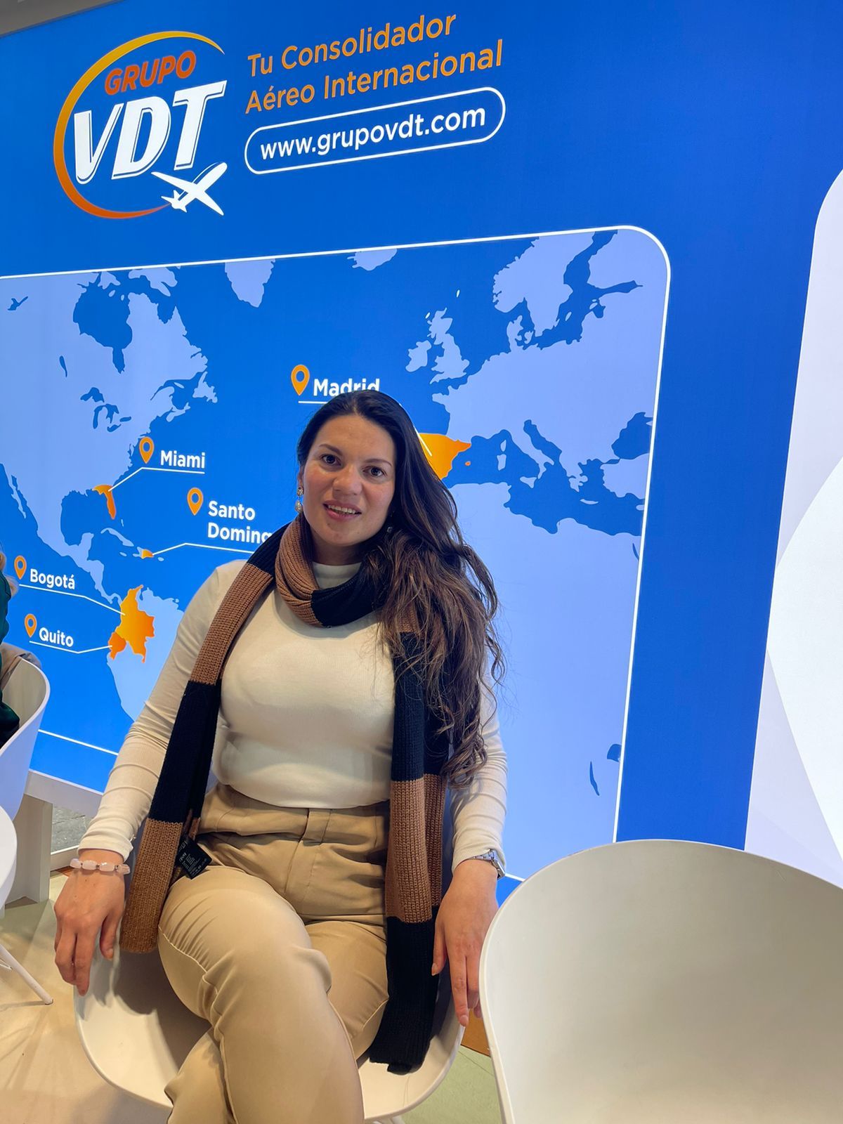 Tatiana Maridueña, gerente general de Grupo VDT Ecuador, se encuentra en Fitur 2023.