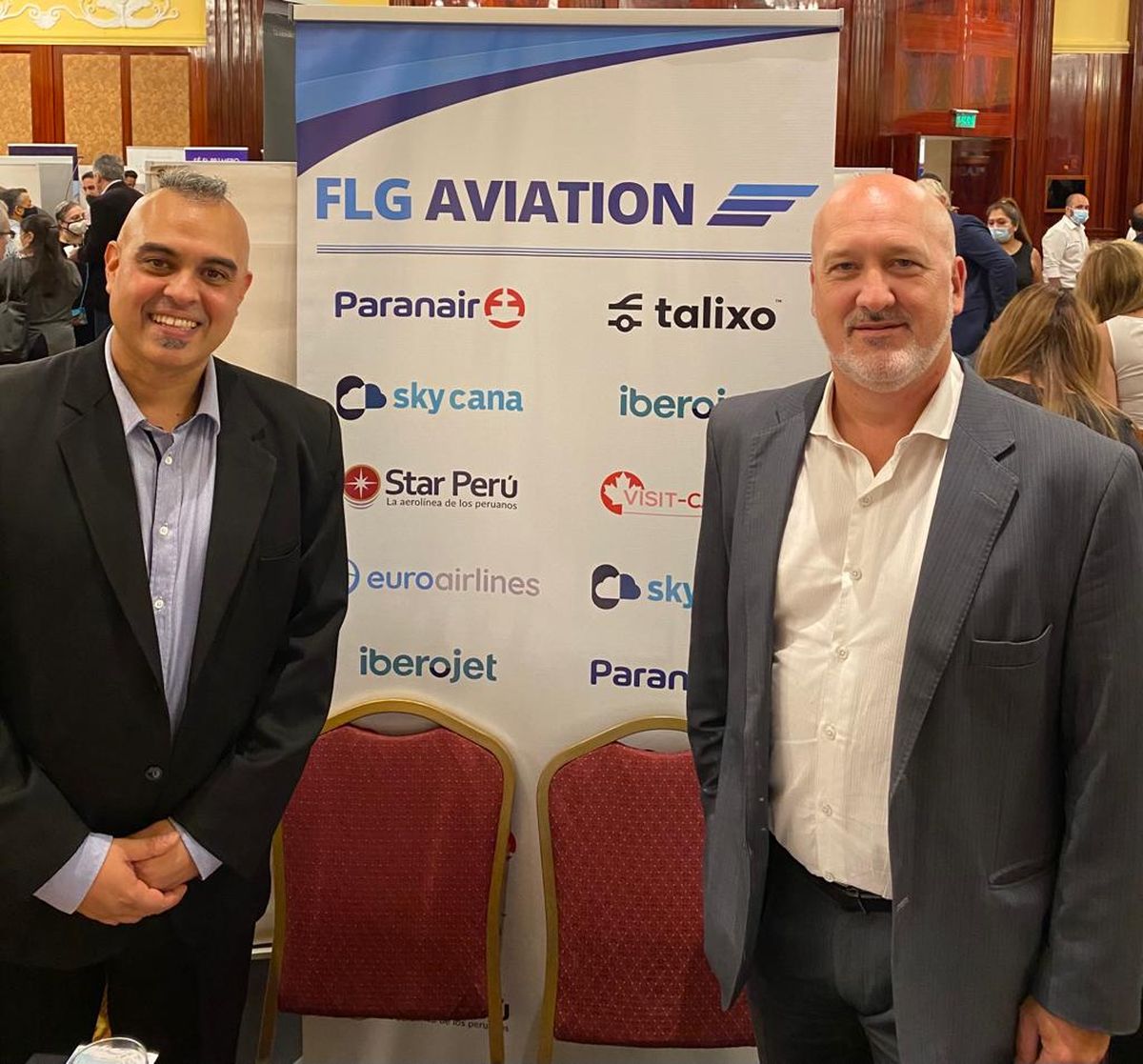 ECTU 2022: Damián Gancz, ejecutivo comercial; y Martín Rossani Costas, CEO de FLG Aviation.