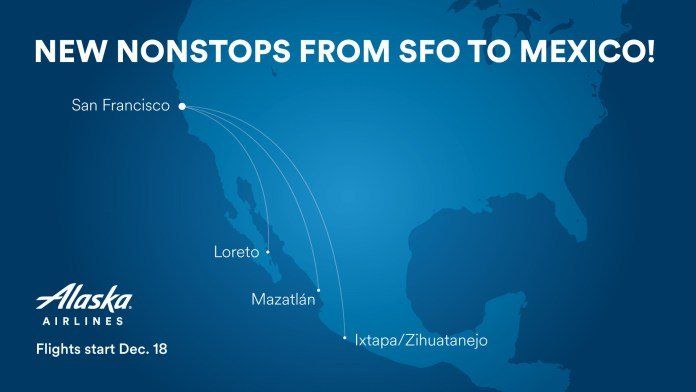Alaska Airlines ahora vuela a Loreto, Mazatl&aacute;n y Zihuatanejo.