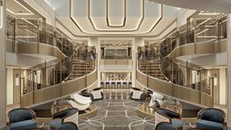 Starlight Atrium, uno de los espacios ícono de Seven Seas Prestige. Regent Seven Seas proyecta el lanzamiento para fines de 2026.