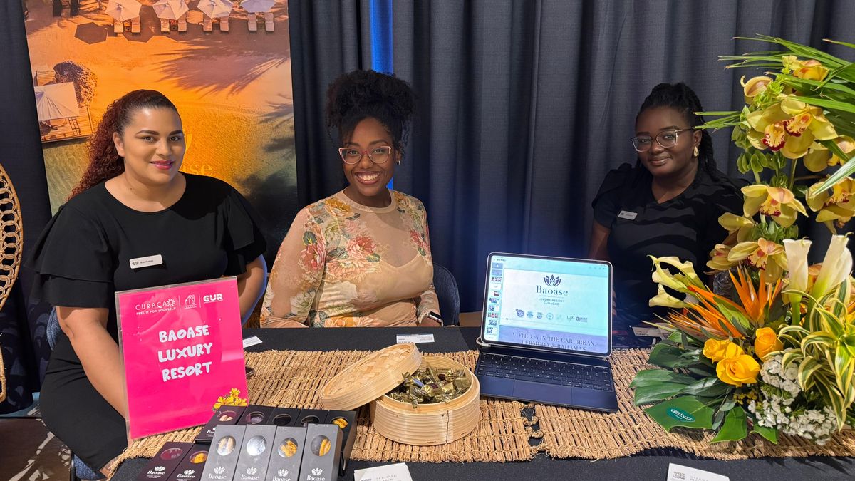 Stand de Baoase Luxury Resort, durante las reuniones uno a uno en el marco del Latin American Trade Symposium.